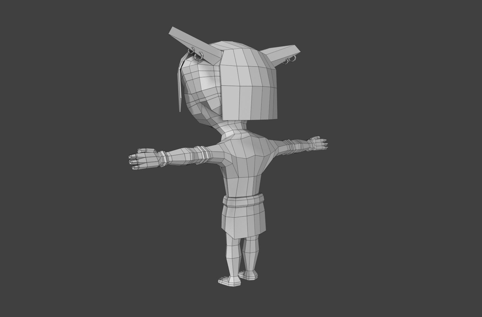 goblin low poly character wearing outfit Low-poly 3D model_5