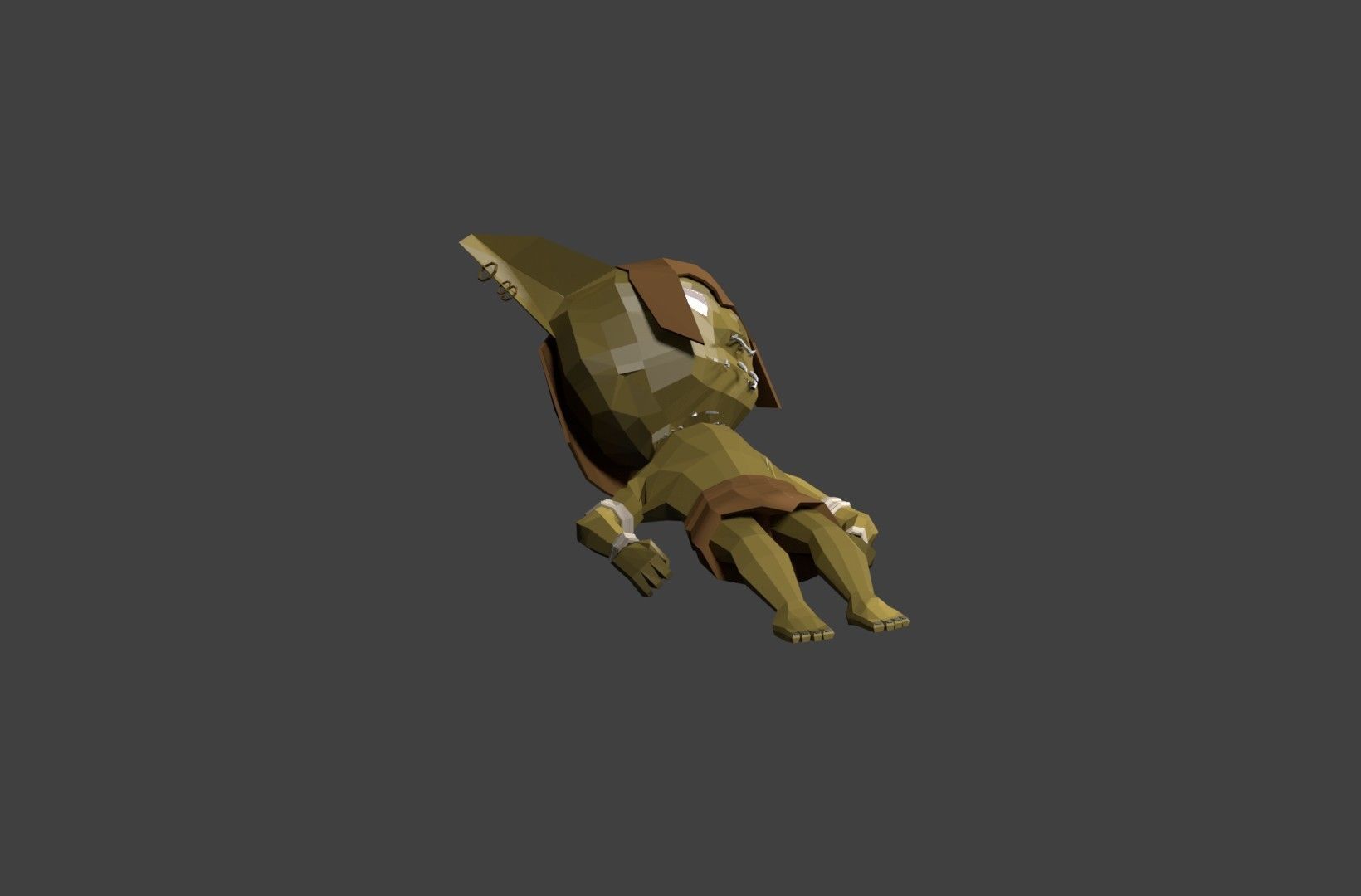 goblin low poly character wearing outfit Low-poly 3D model_3