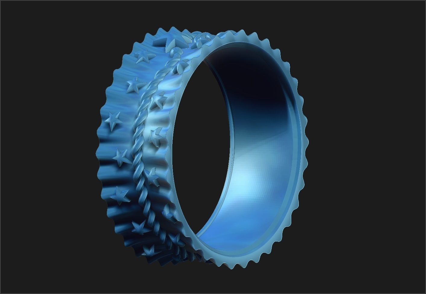 Circus Stars Ring 3D print model_17