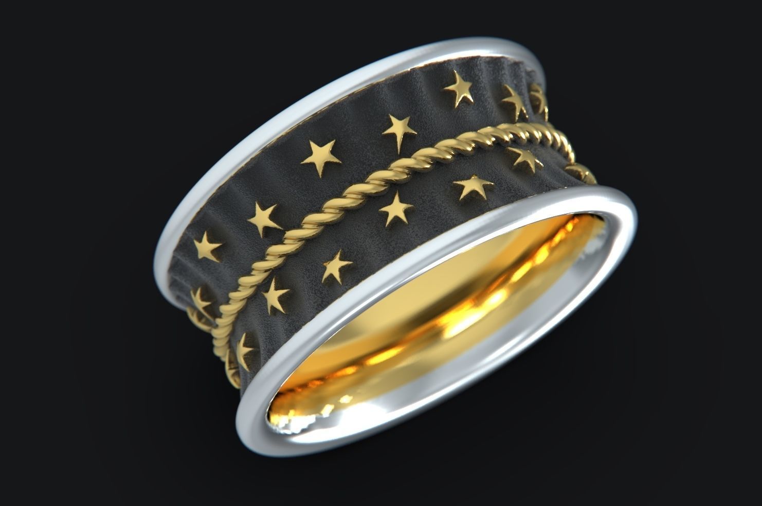 Circus Stars Ring 3D print model_2