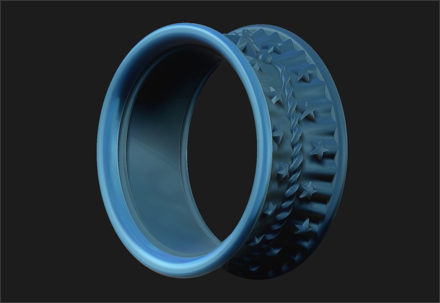 Circus Stars Ring 3D print model_9