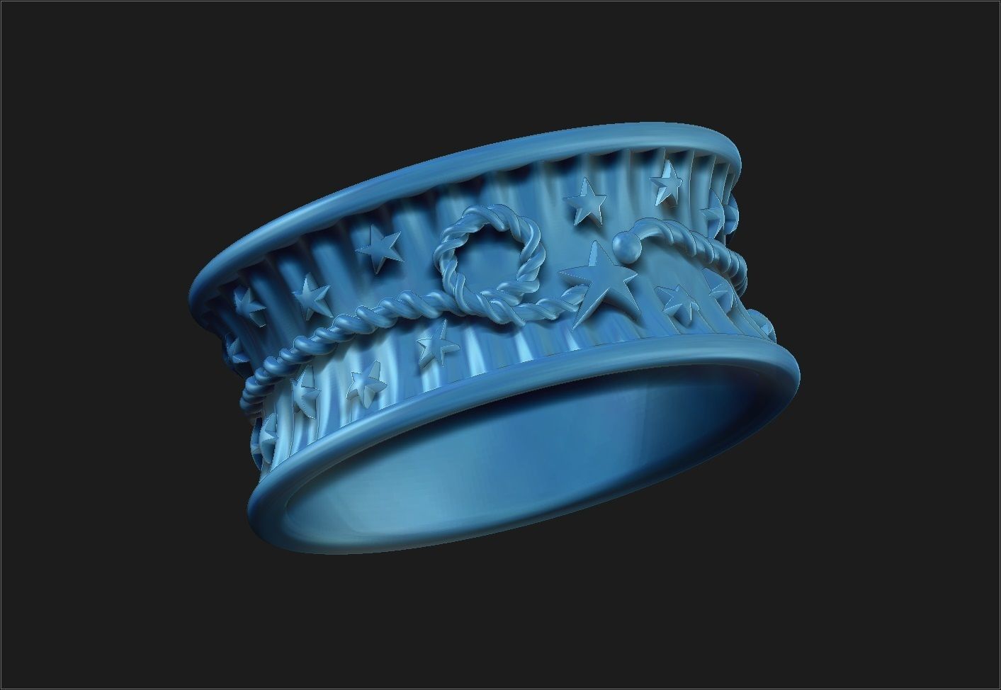 Circus Stars Ring 3D print model_5