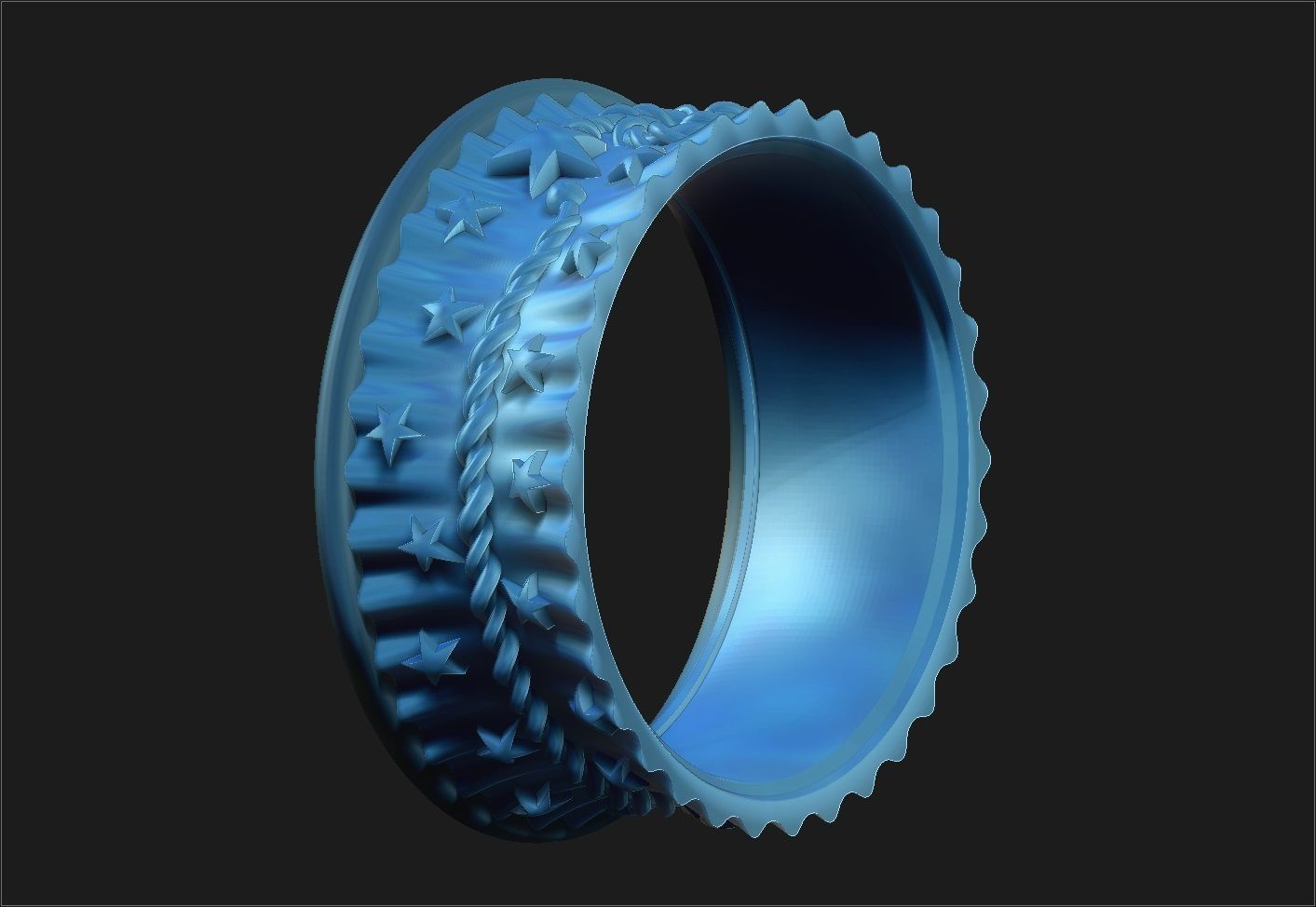 Circus Stars Ring 3D print model_11