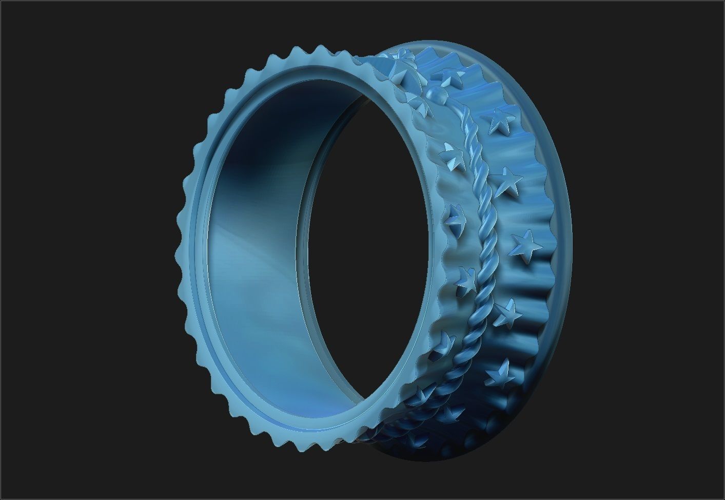 Circus Stars Ring 3D print model_8