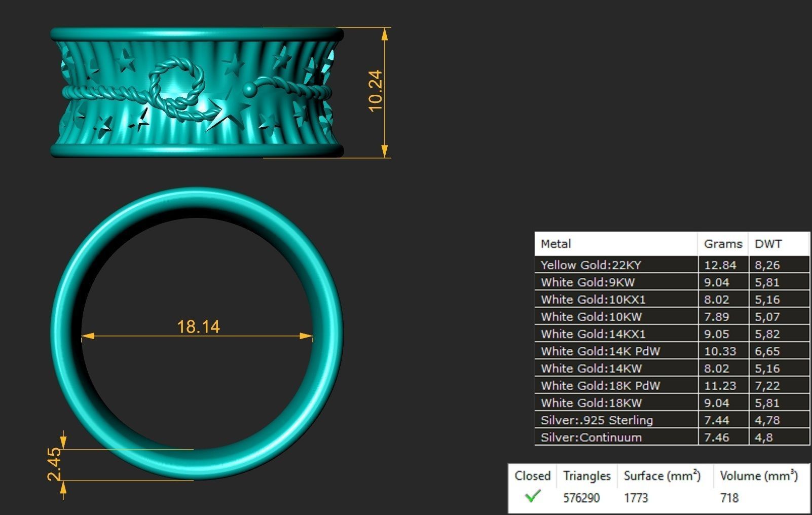 Circus Stars Ring 3D print model_4