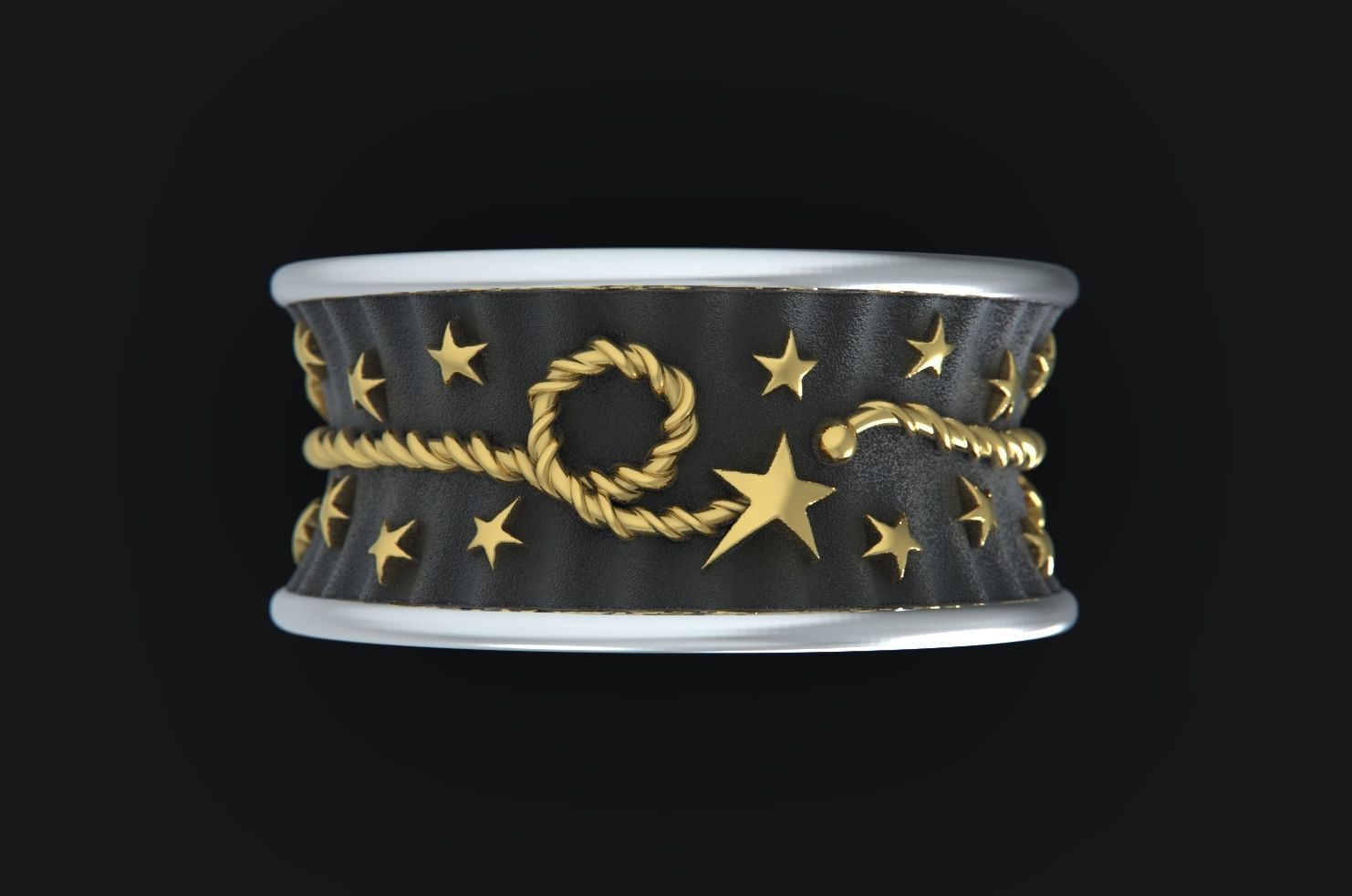 Circus Stars Ring 3D print model_1
