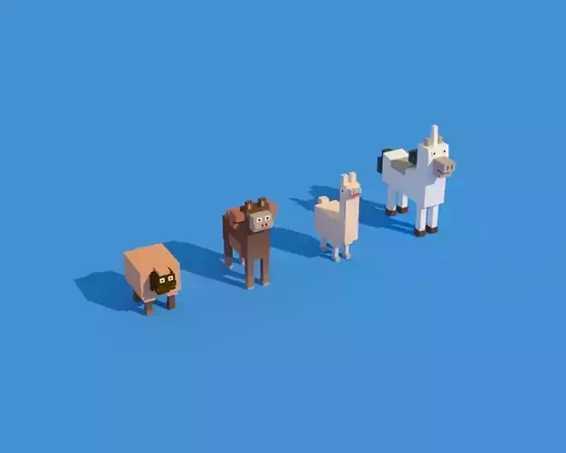 Low Poly Animals four pixel