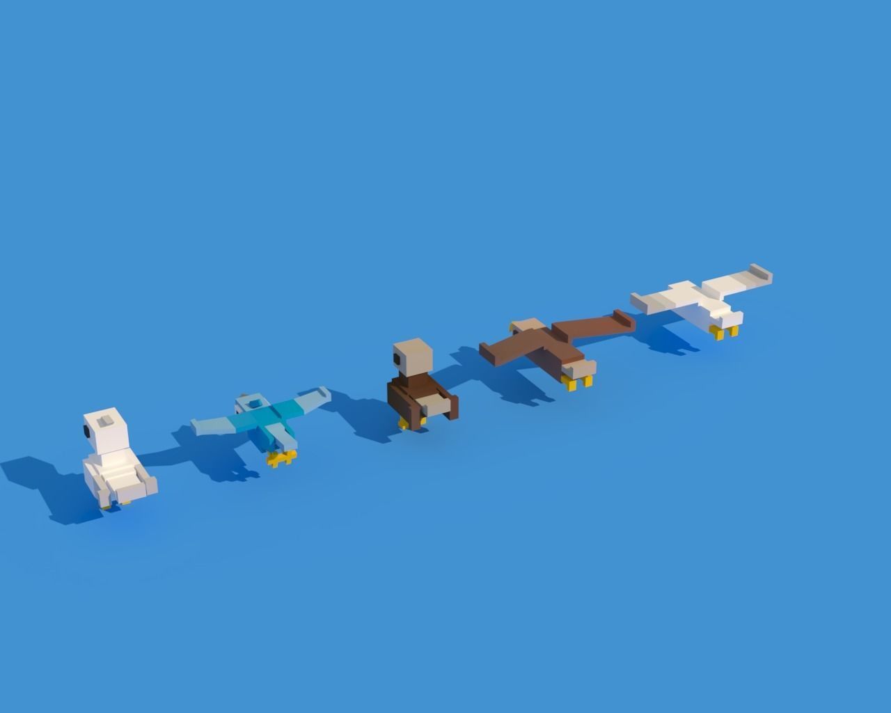 Low Poly Animals Birds Low-poly 3D model_2