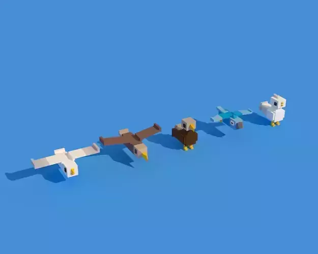 Low Poly Animals Birds Low-poly 3D model