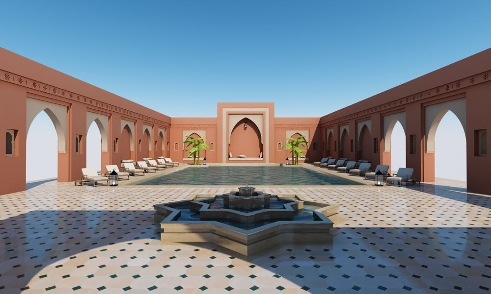 Moroccan Pool Marrakech 3D model_2