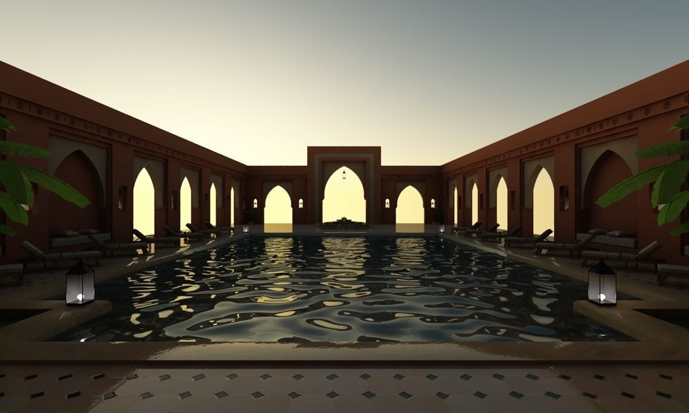 Moroccan Pool Marrakech 3D model_3