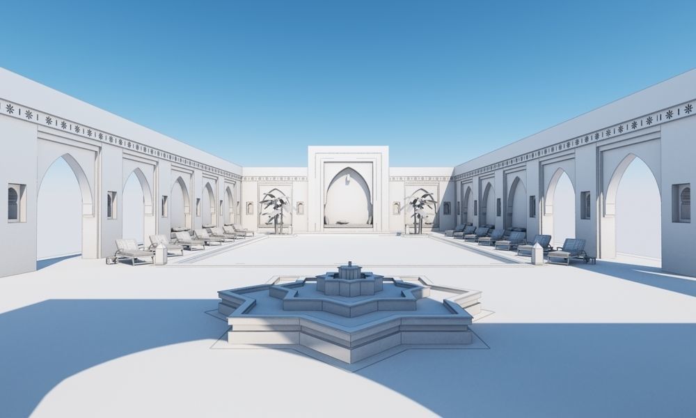 Moroccan Pool Marrakech 3D model_5