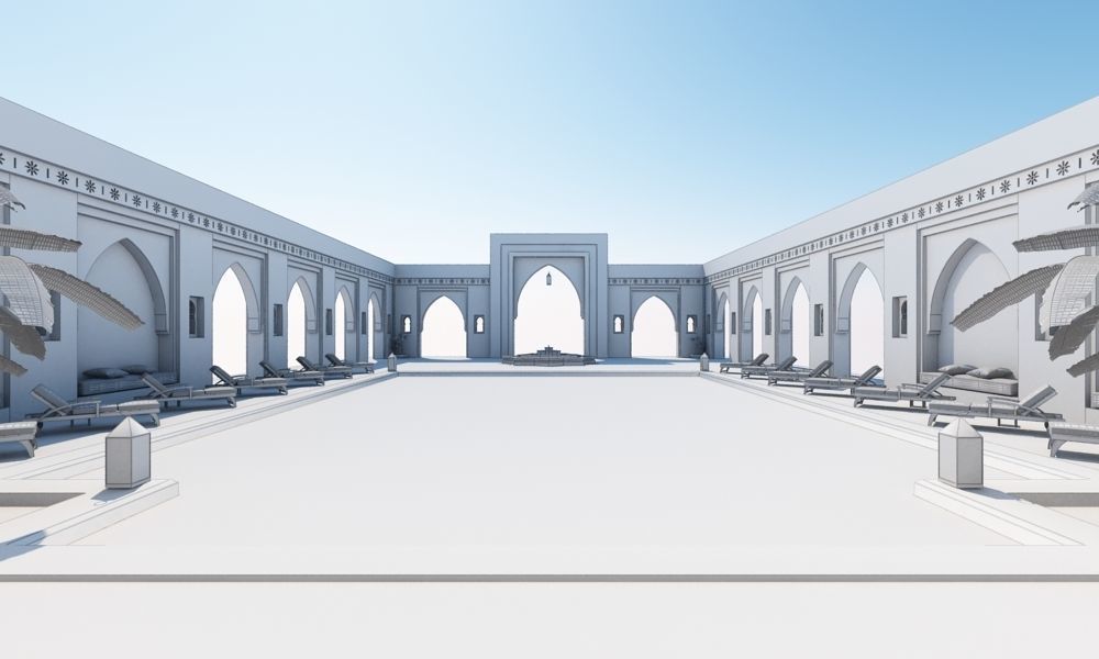 Moroccan Pool Marrakech 3D model_4