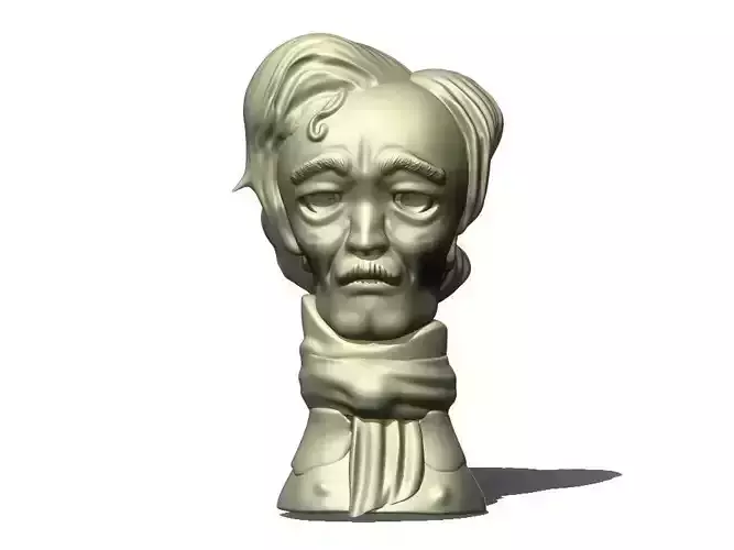 Allan Poe Toon Bust 3D print model