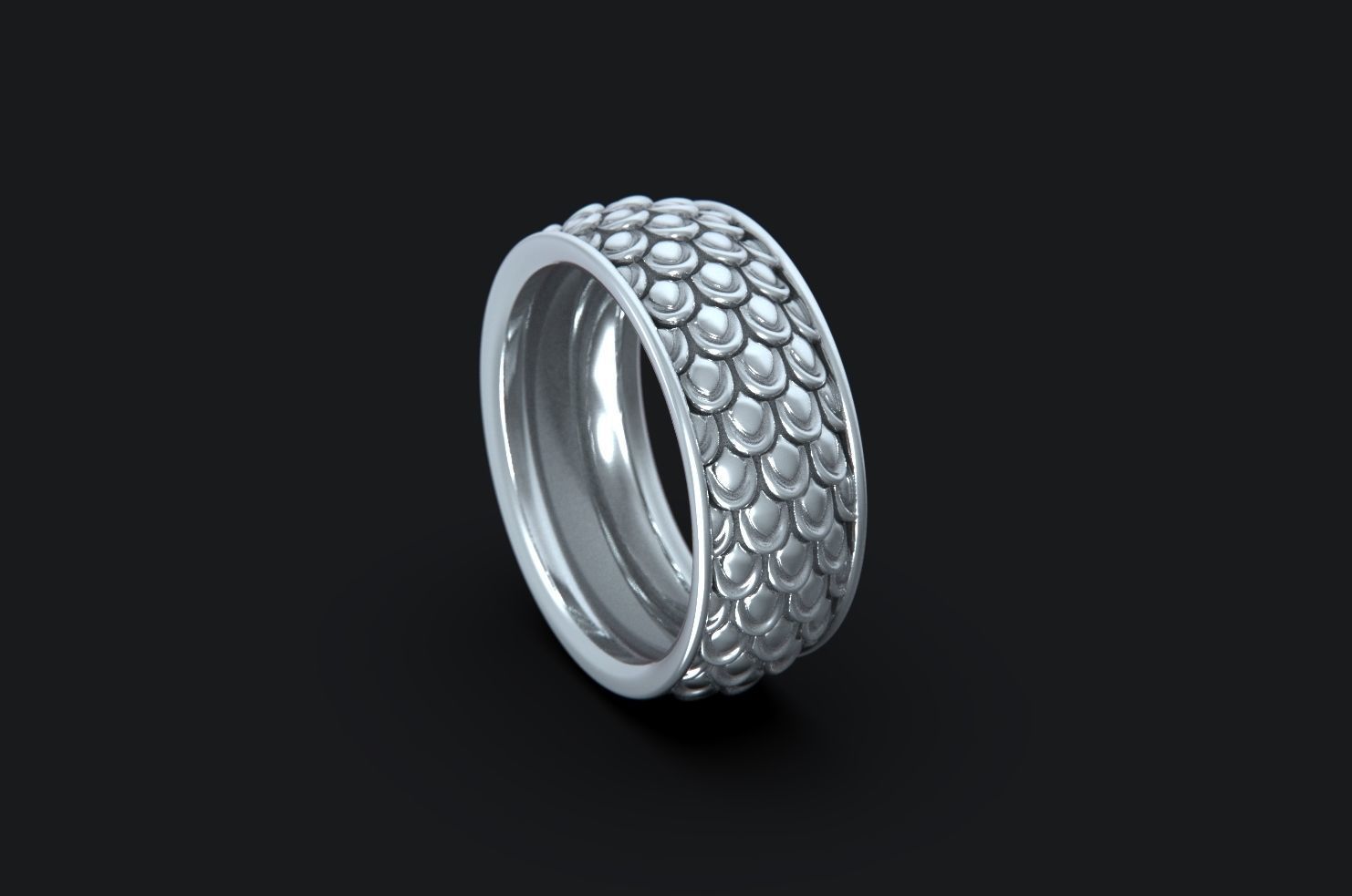 Scaled wedding Ring 3D print model_1