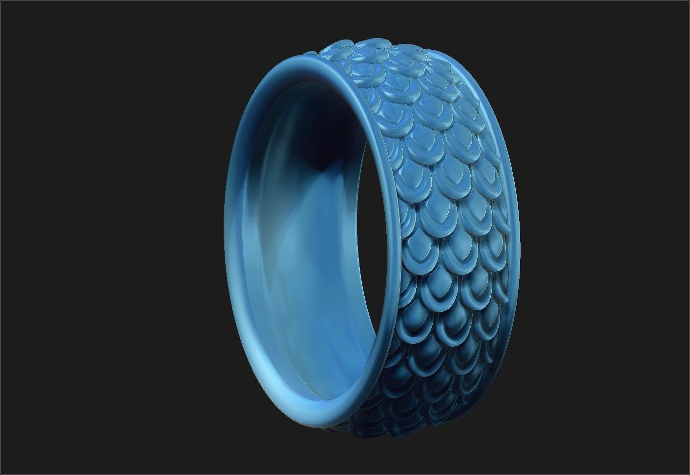 Scaled wedding Ring 3D print model_4