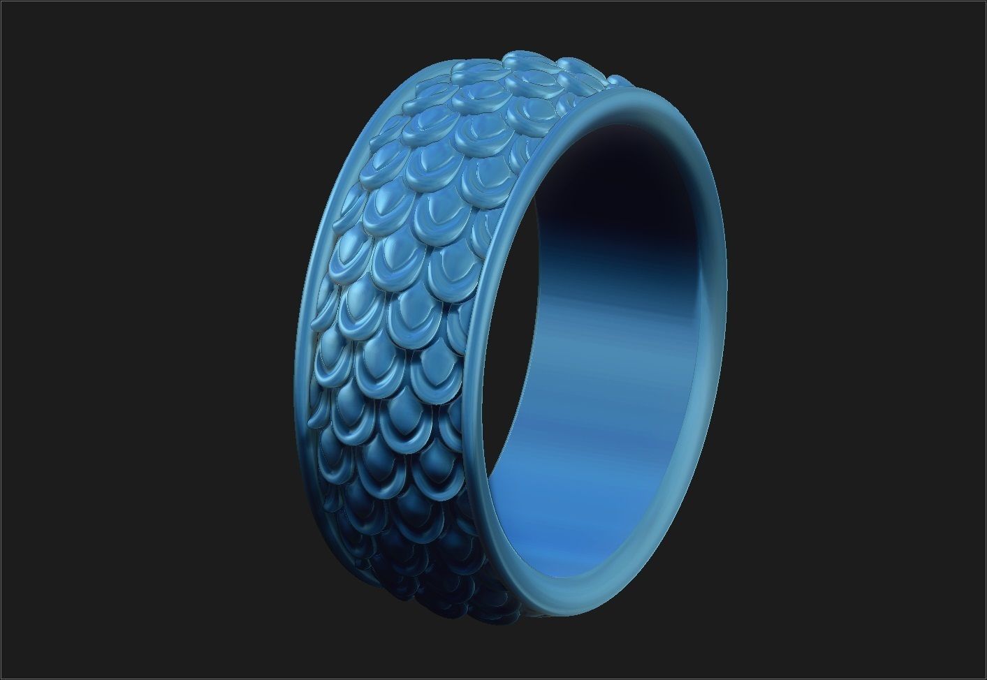 Scaled wedding Ring 3D print model_3