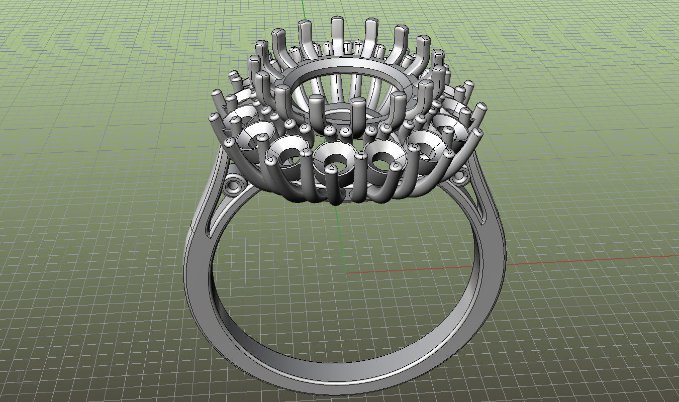 Ring Diana 2 sizes 3D print model_3