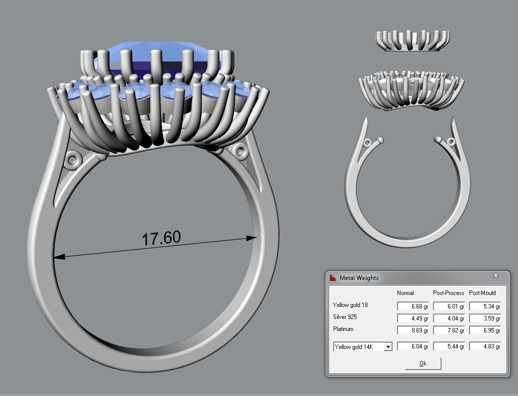Ring Diana 2 sizes 3D print model_2
