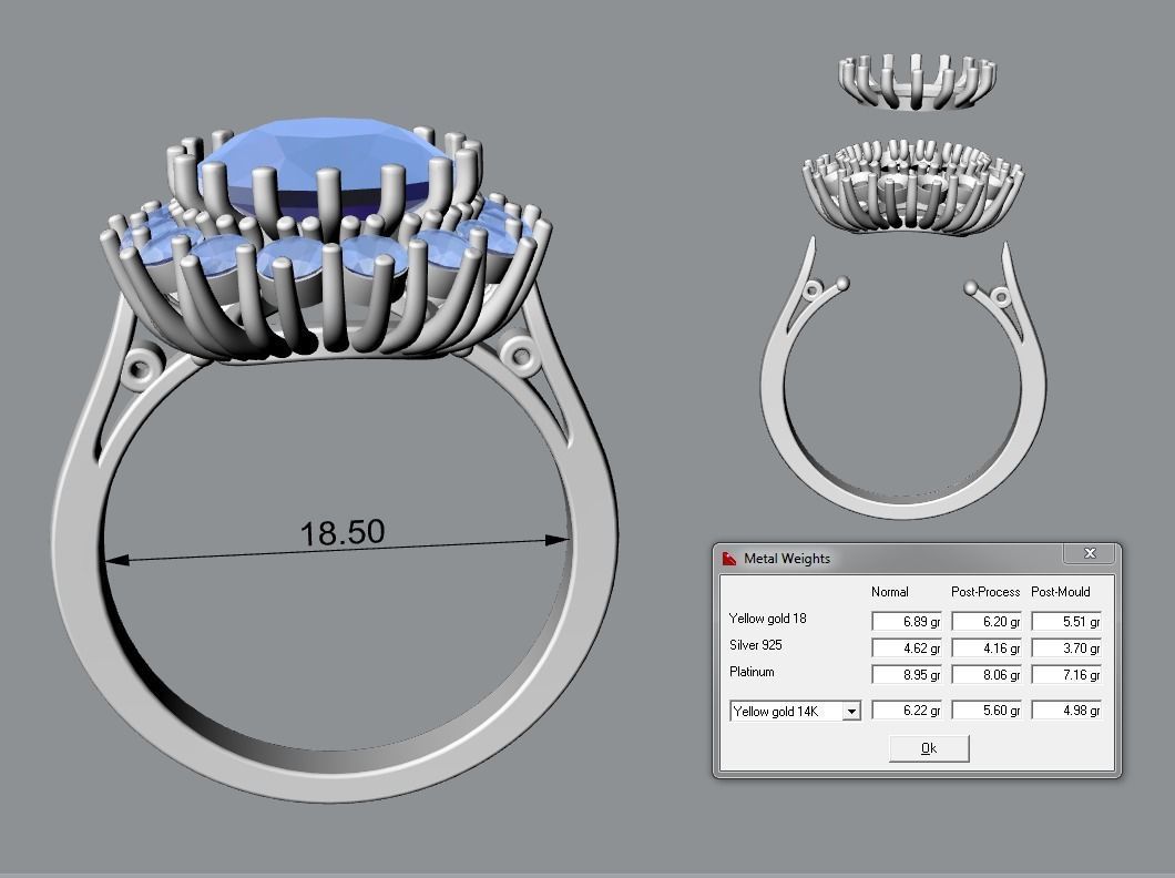 Ring Diana 2 sizes 3D print model_1