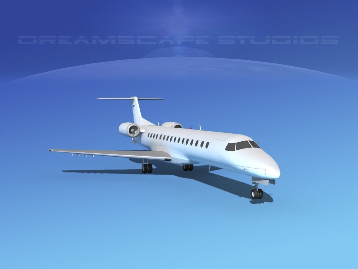 Embraer ERJ-140 Unmarked 1 3D model_2