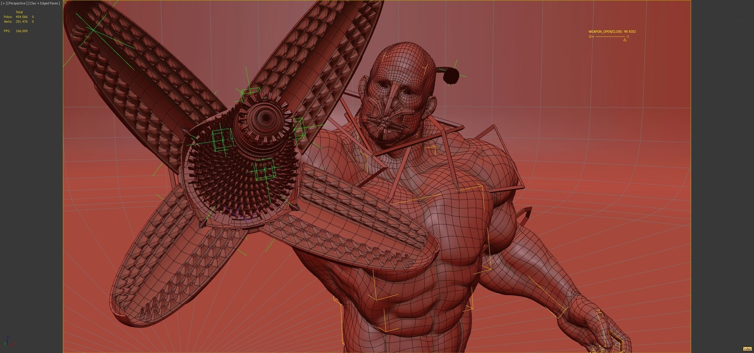 CYBORG man holding sword Low-poly 3D model_11