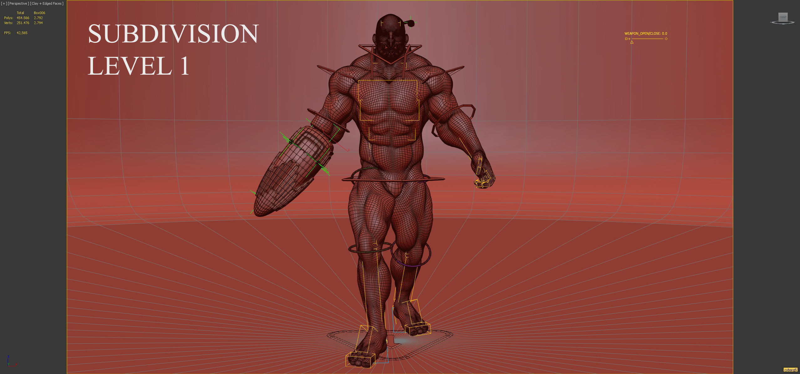 CYBORG man holding sword Low-poly 3D model_9