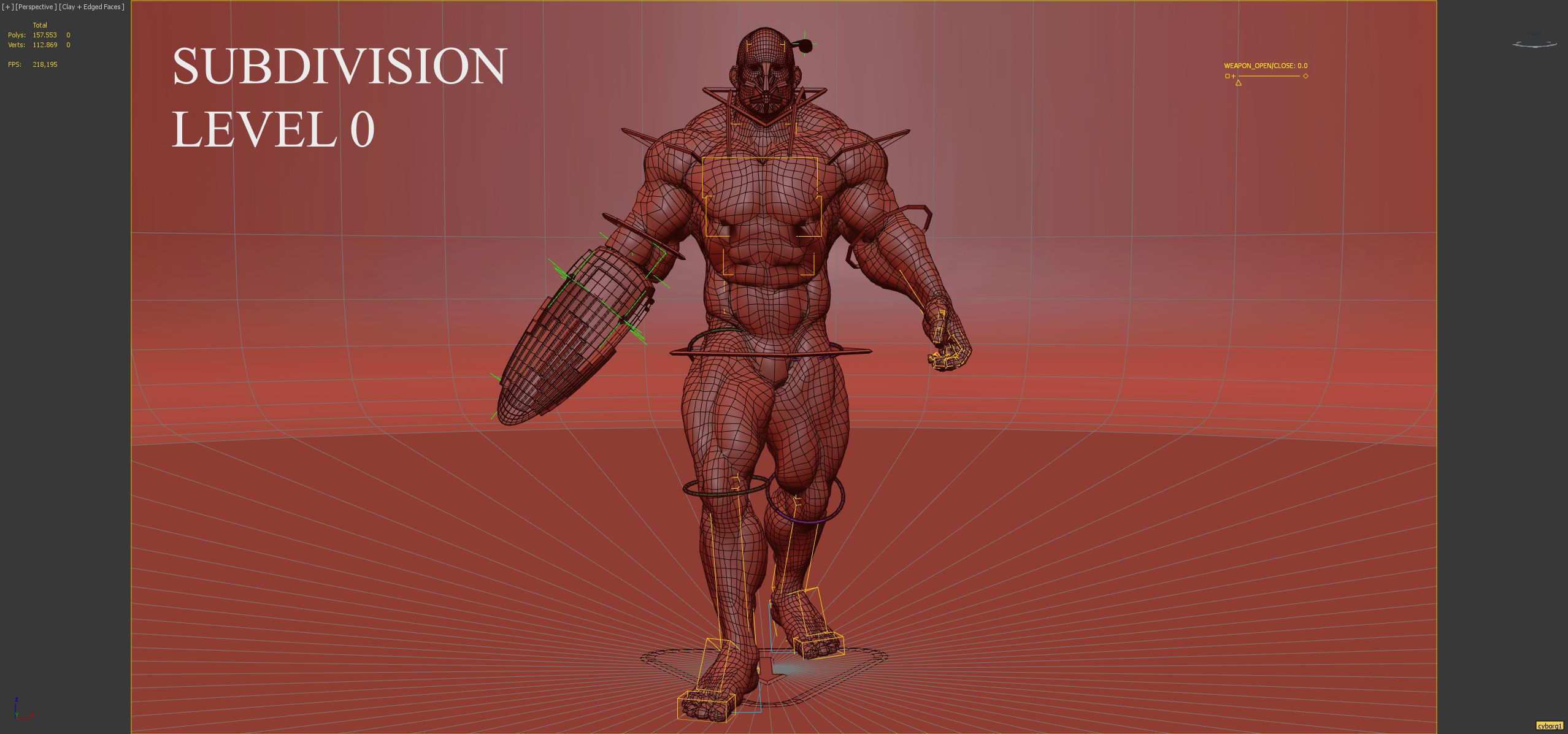 CYBORG man holding sword Low-poly 3D model_8