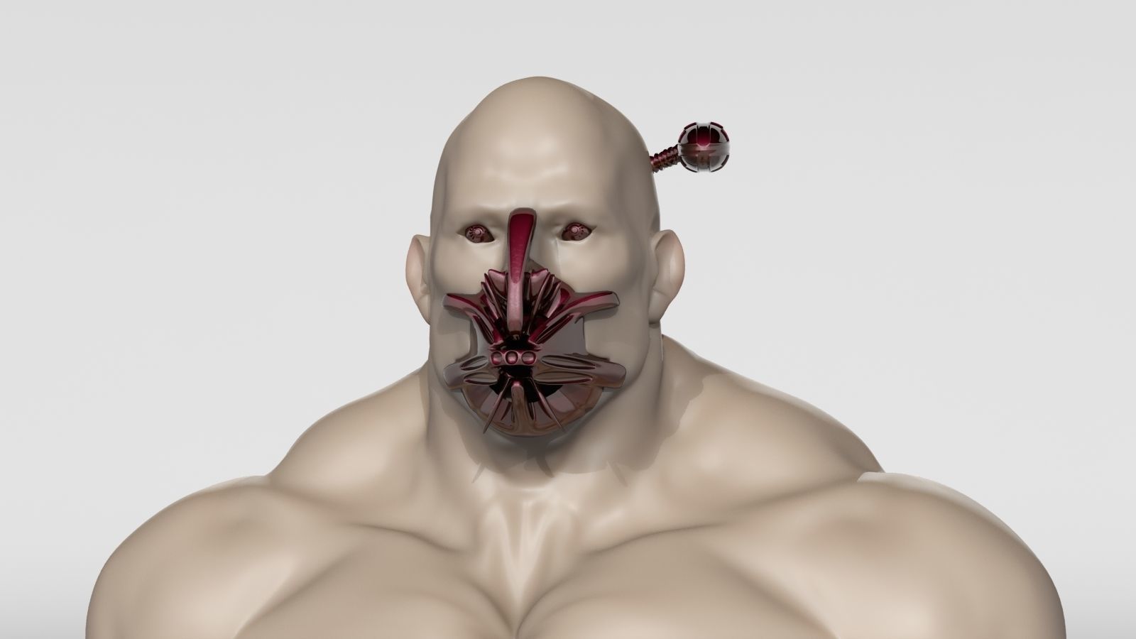 CYBORG man holding sword Low-poly 3D model_7