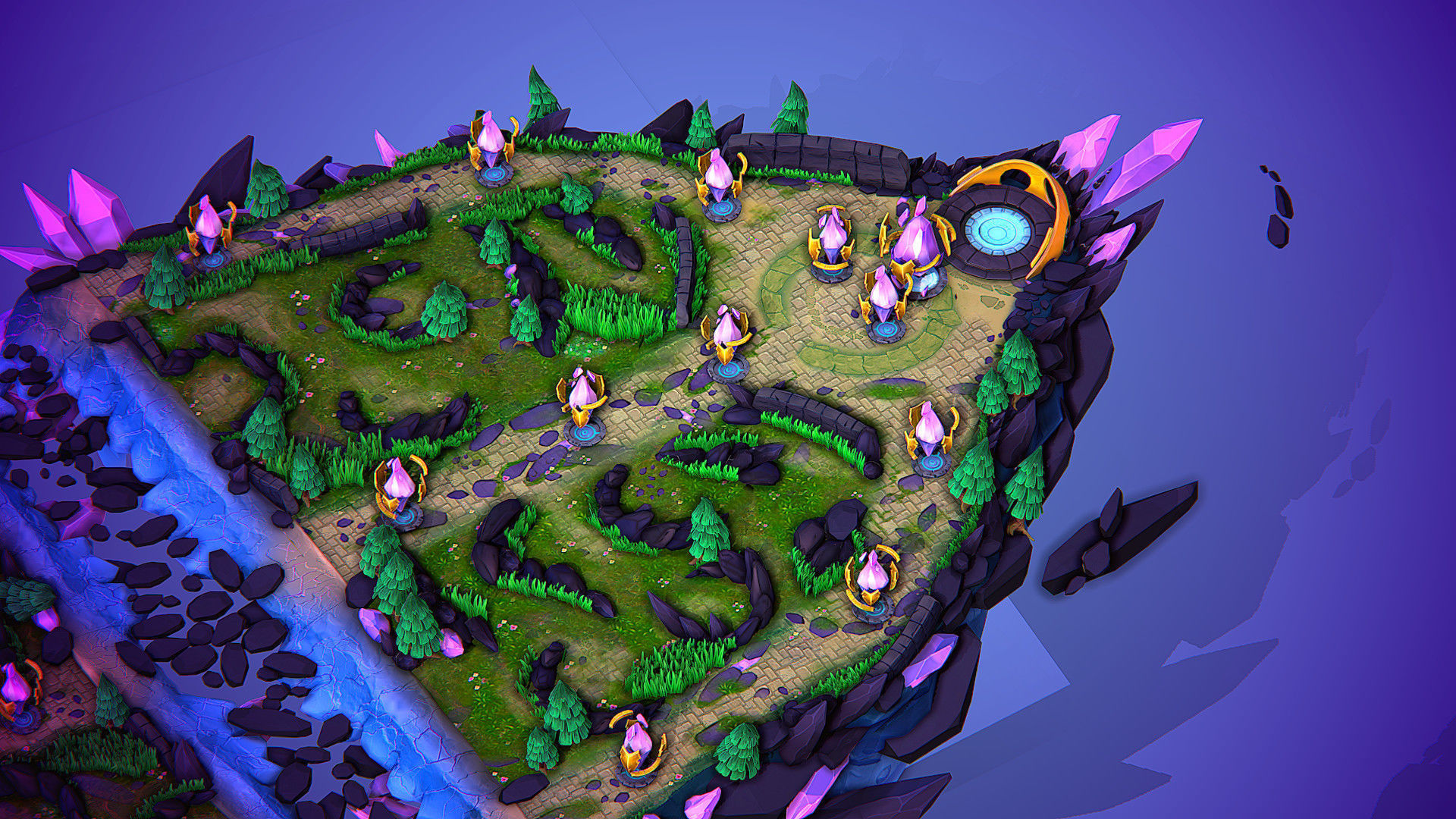 Moba map Huge pack of assets and the map Low-poly 3D model_4