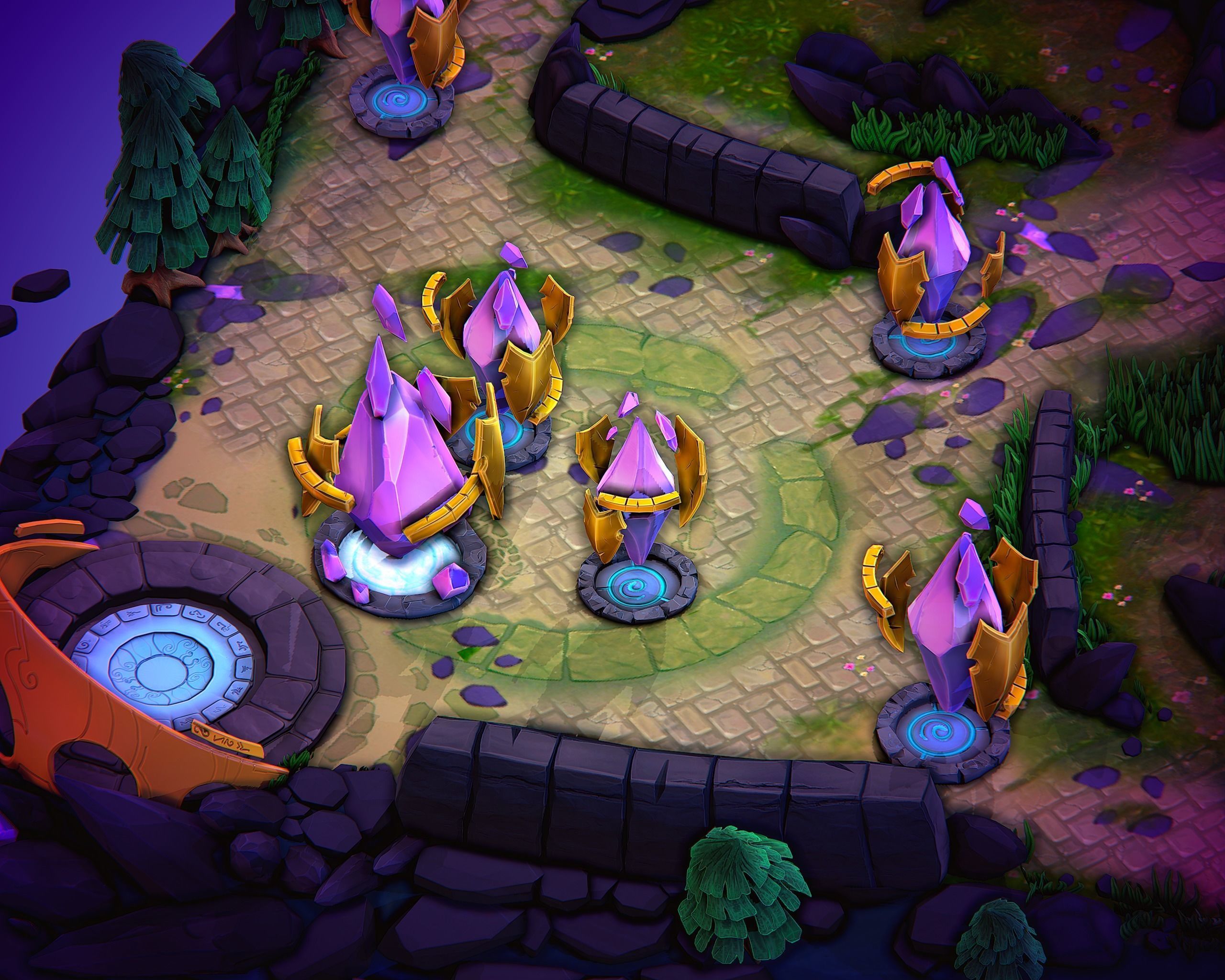 Moba map Huge pack of assets and the map Low-poly 3D model_2