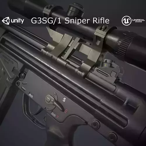 G3SG1 Sniper Rifle Low-poly 3D model