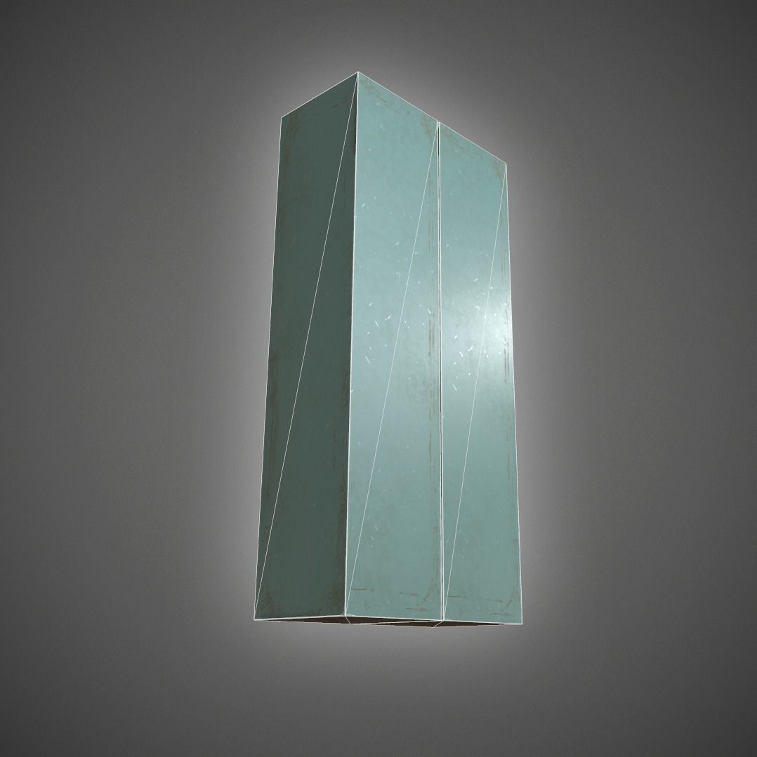 Metal Locker Low-poly 3D model_26