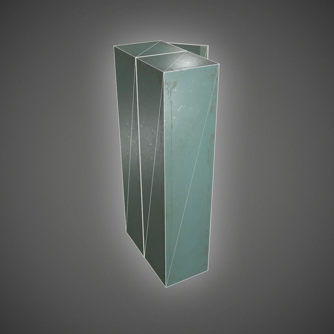 Metal Locker Low-poly 3D model_23