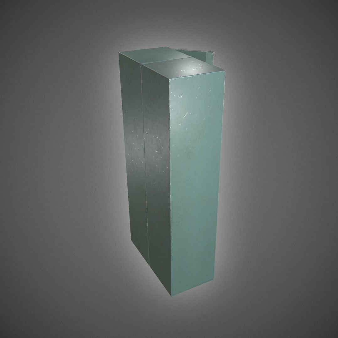 Metal Locker Low-poly 3D model_11