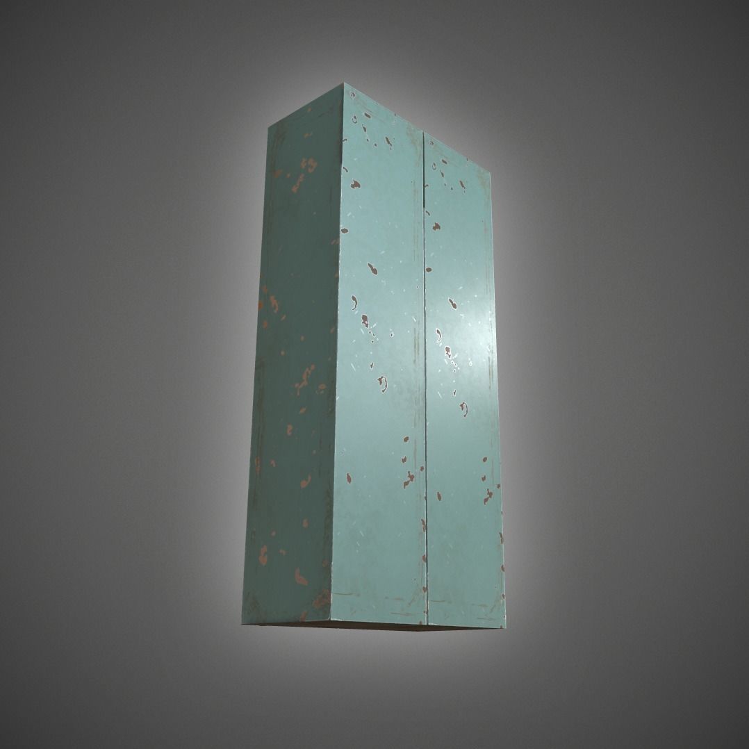 Metal Locker Low-poly 3D model_18