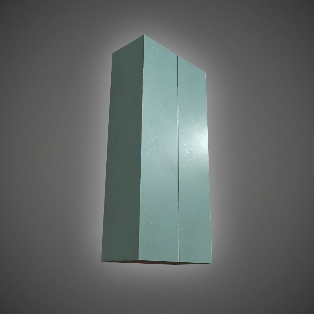 Metal Locker Low-poly 3D model_20