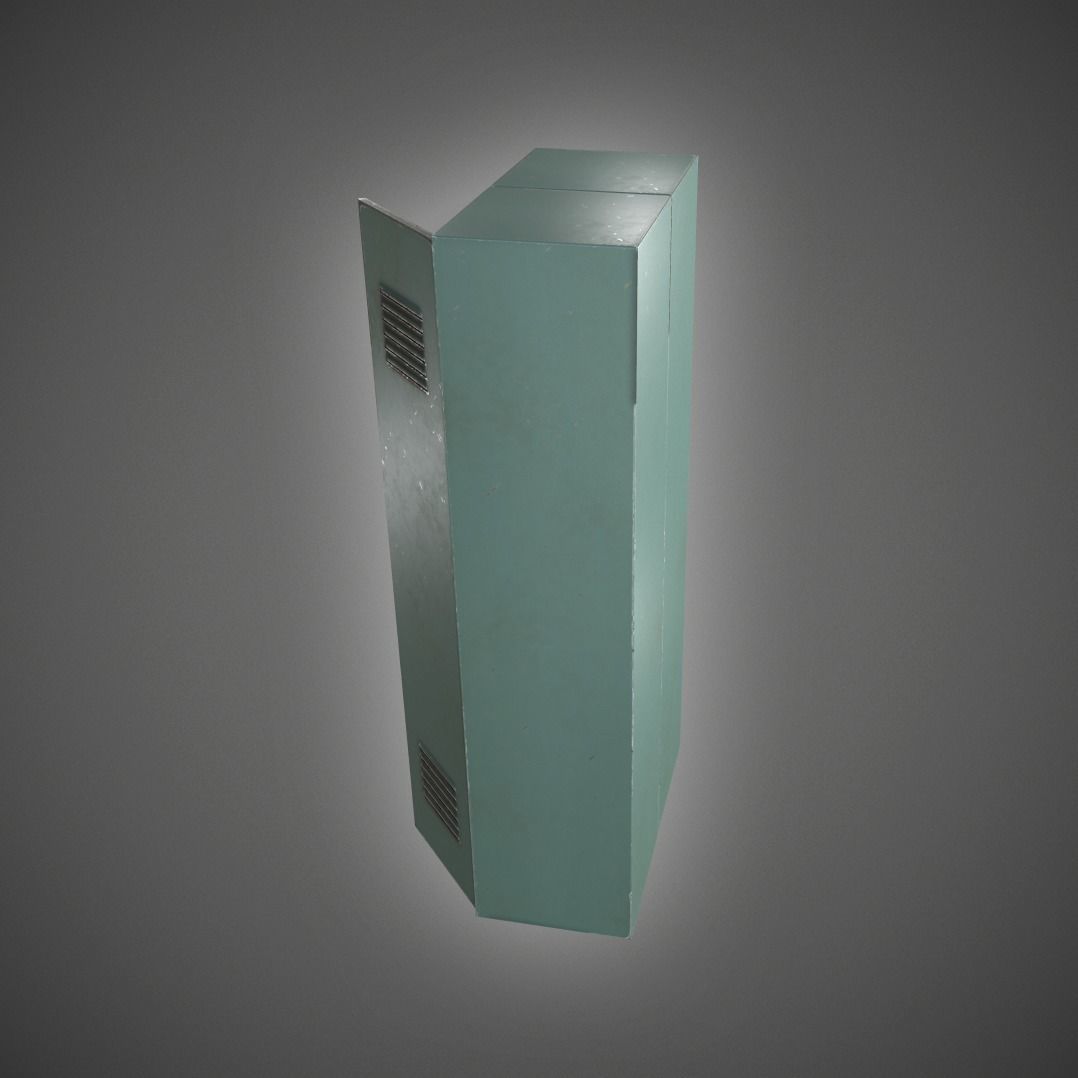Metal Locker Low-poly 3D model_8