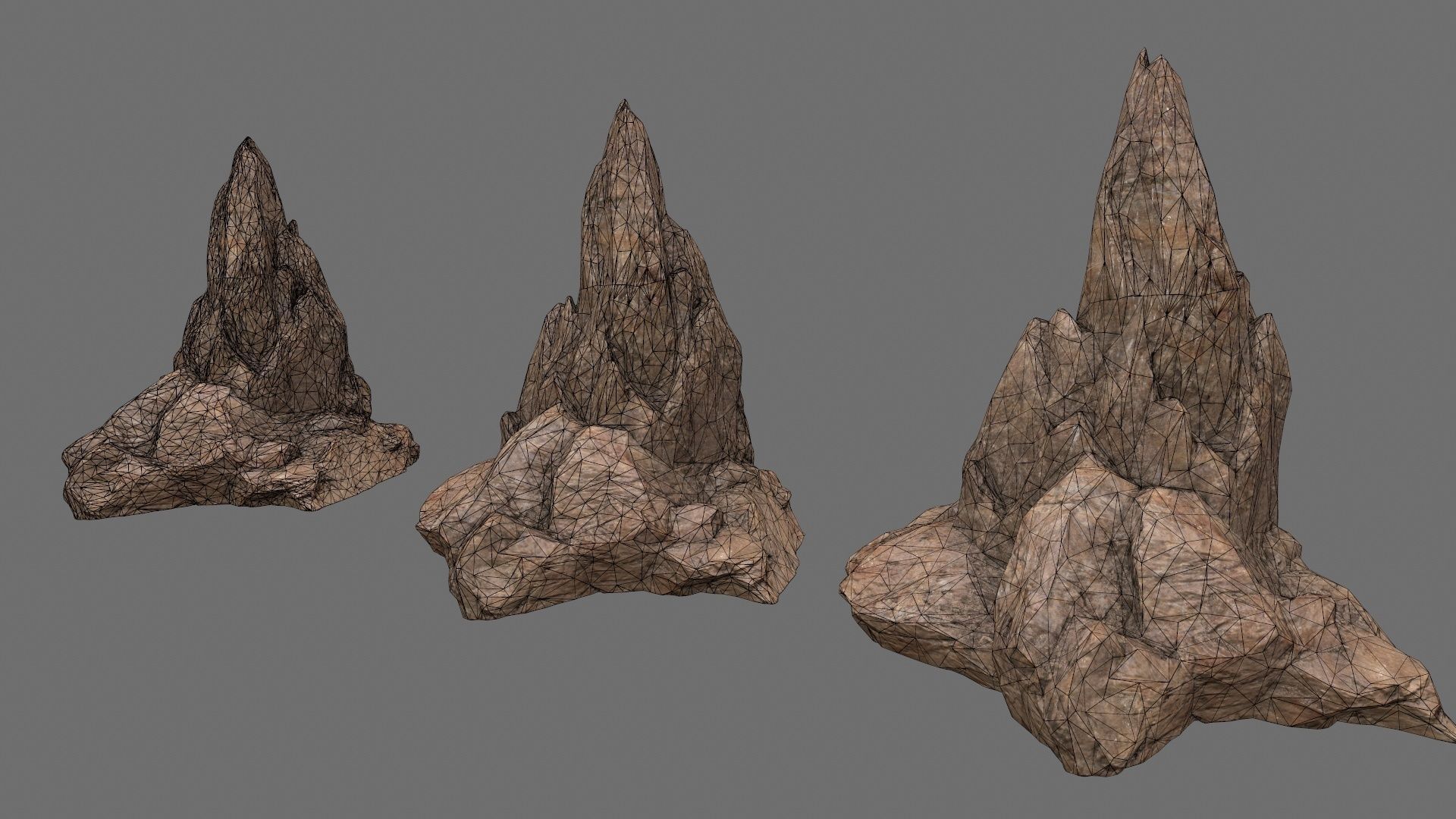 rocks set rock Low-poly 3D model_20