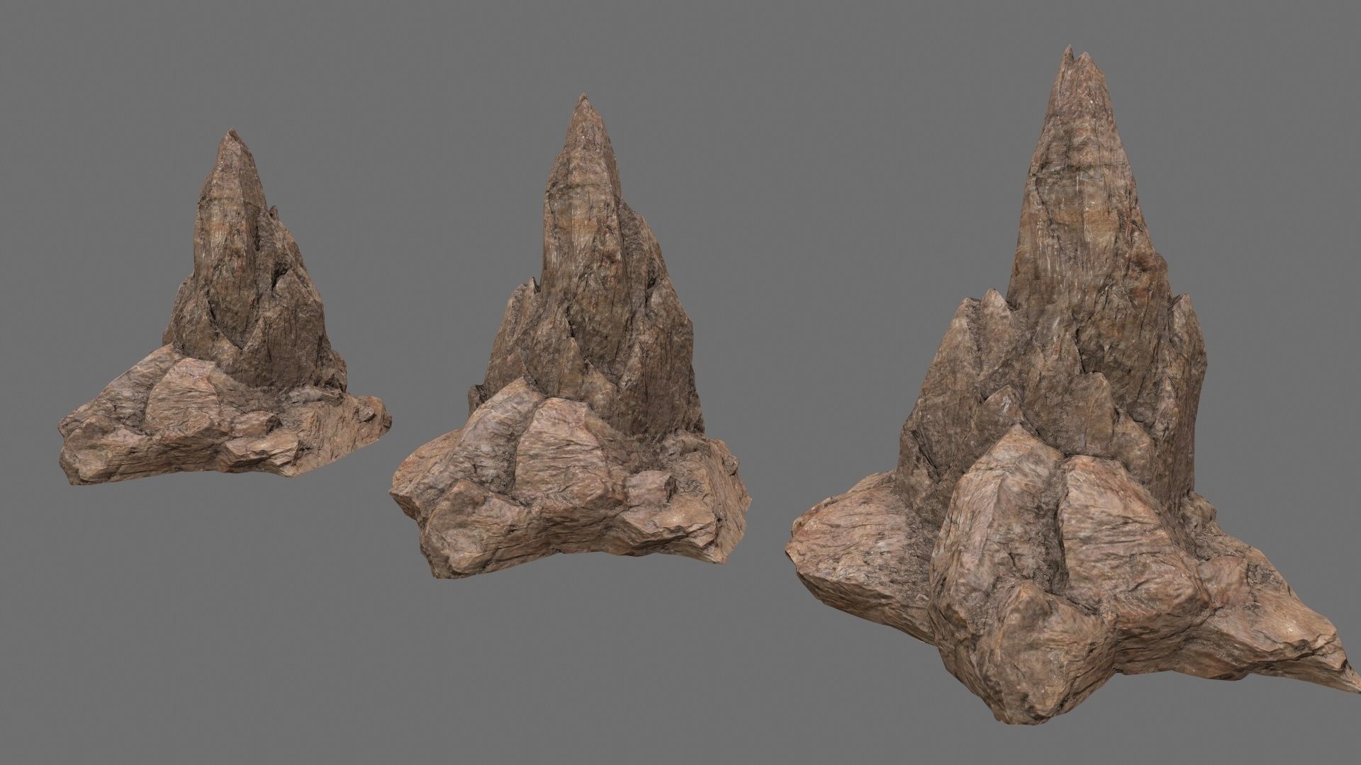 rocks set rock Low-poly 3D model_19