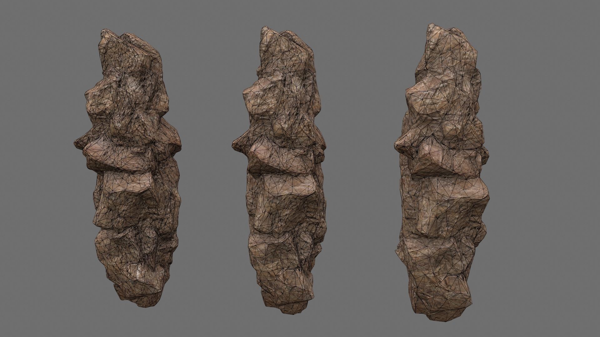 rocks set rock Low-poly 3D model_32