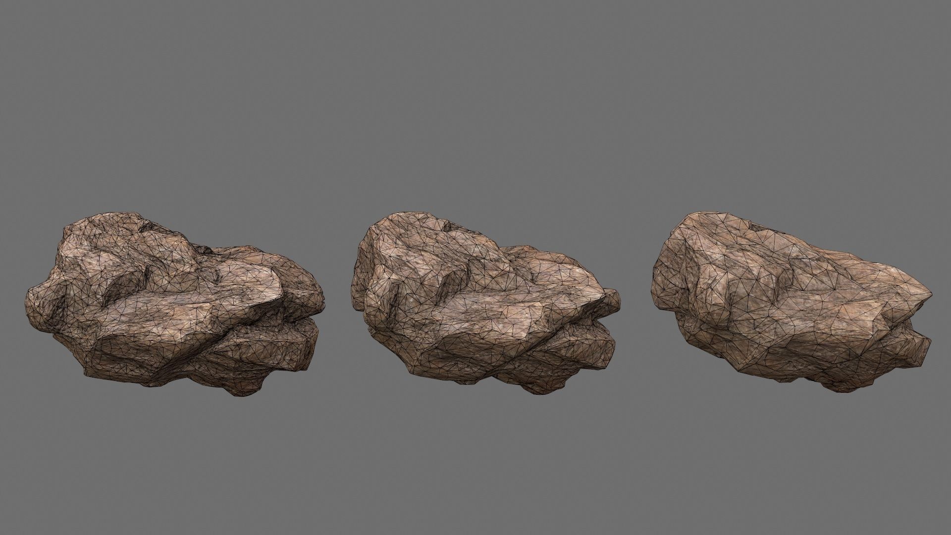 rocks set rock Low-poly 3D model_24