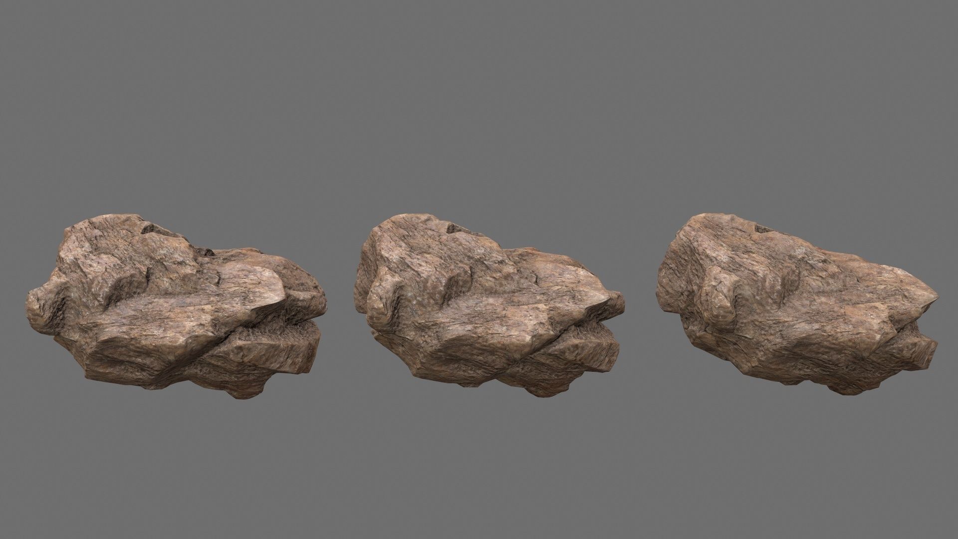 rocks set rock Low-poly 3D model_23