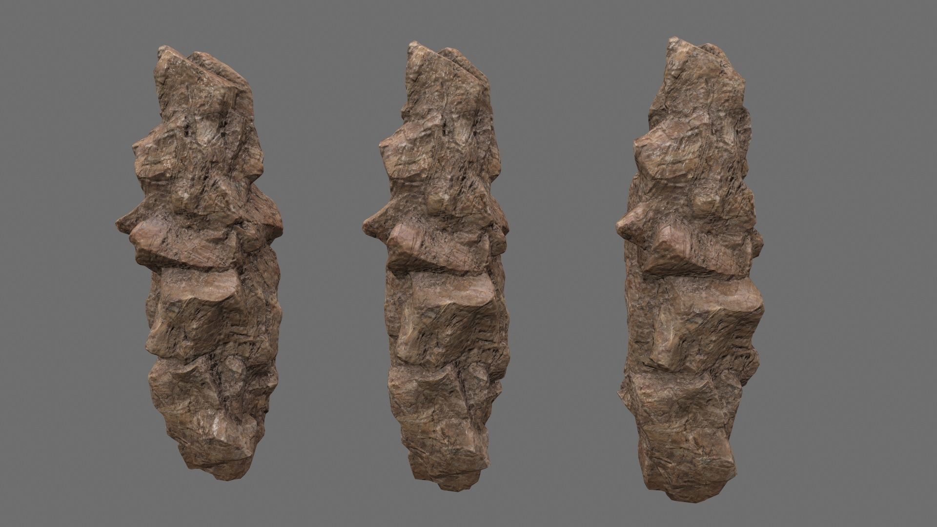 rocks set rock Low-poly 3D model_31