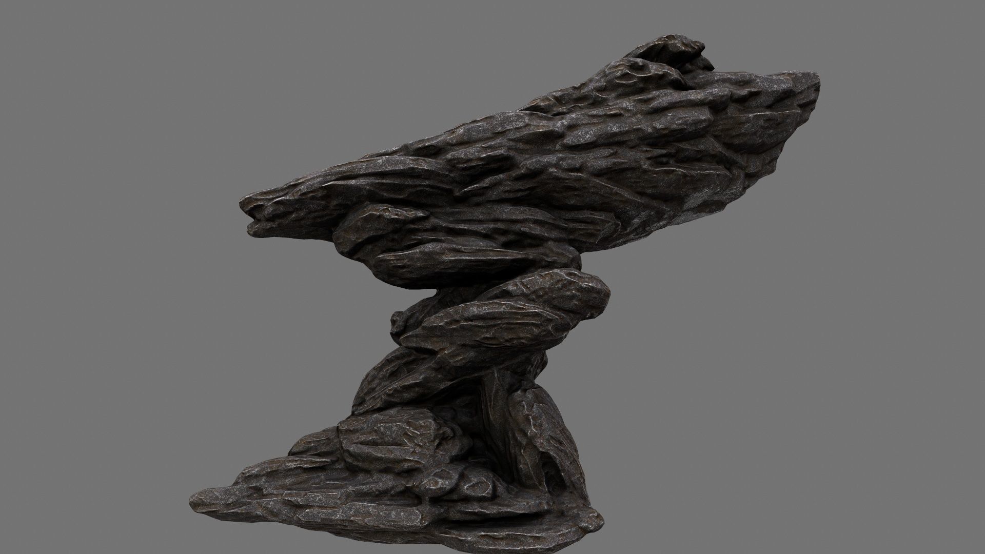 rocks set 4 stone sculpture Low-poly 3D model_2