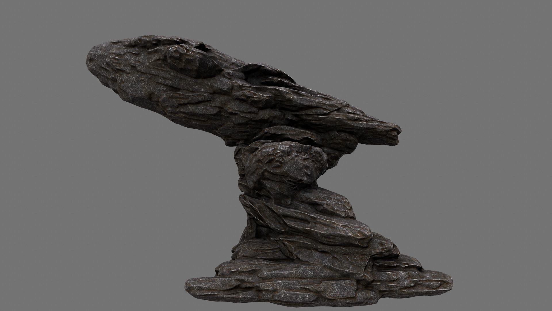 rocks set 4 stone sculpture Low-poly 3D model_3