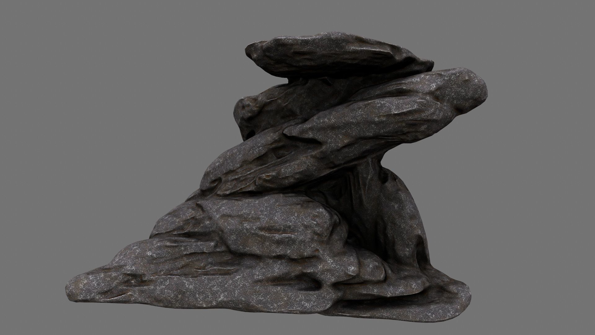 rocks set 4 stone sculpture Low-poly 3D model_5