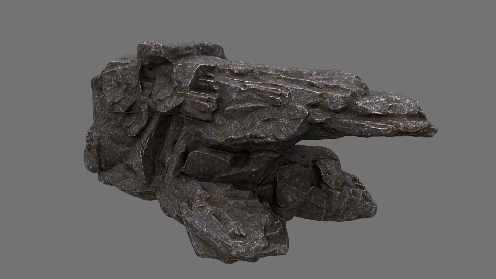 rocks set 4 stone sculpture Low-poly 3D model_21