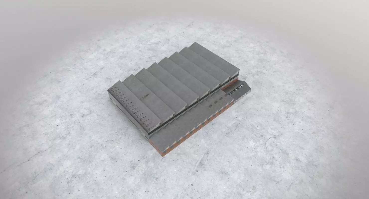 EGCC Hangar1 Low-poly 3D model