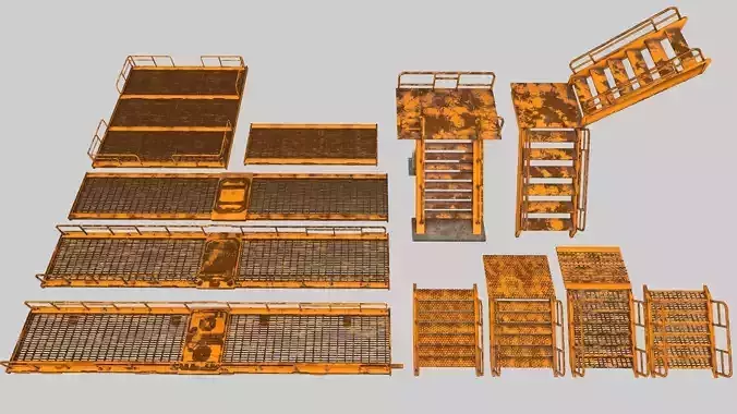 Stairs set 1 rusty ladder